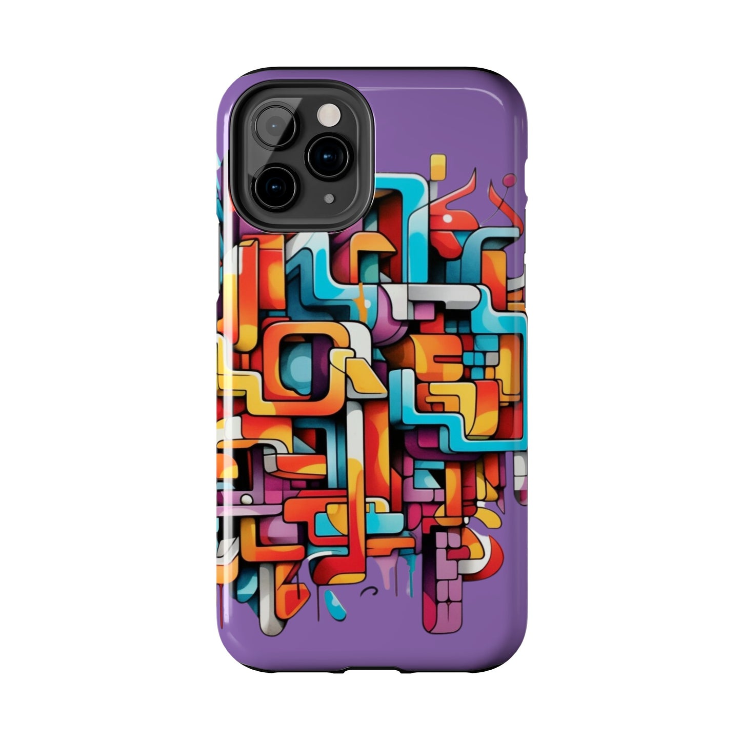 Light Purple Tough Phone Cases - Graffiti Design