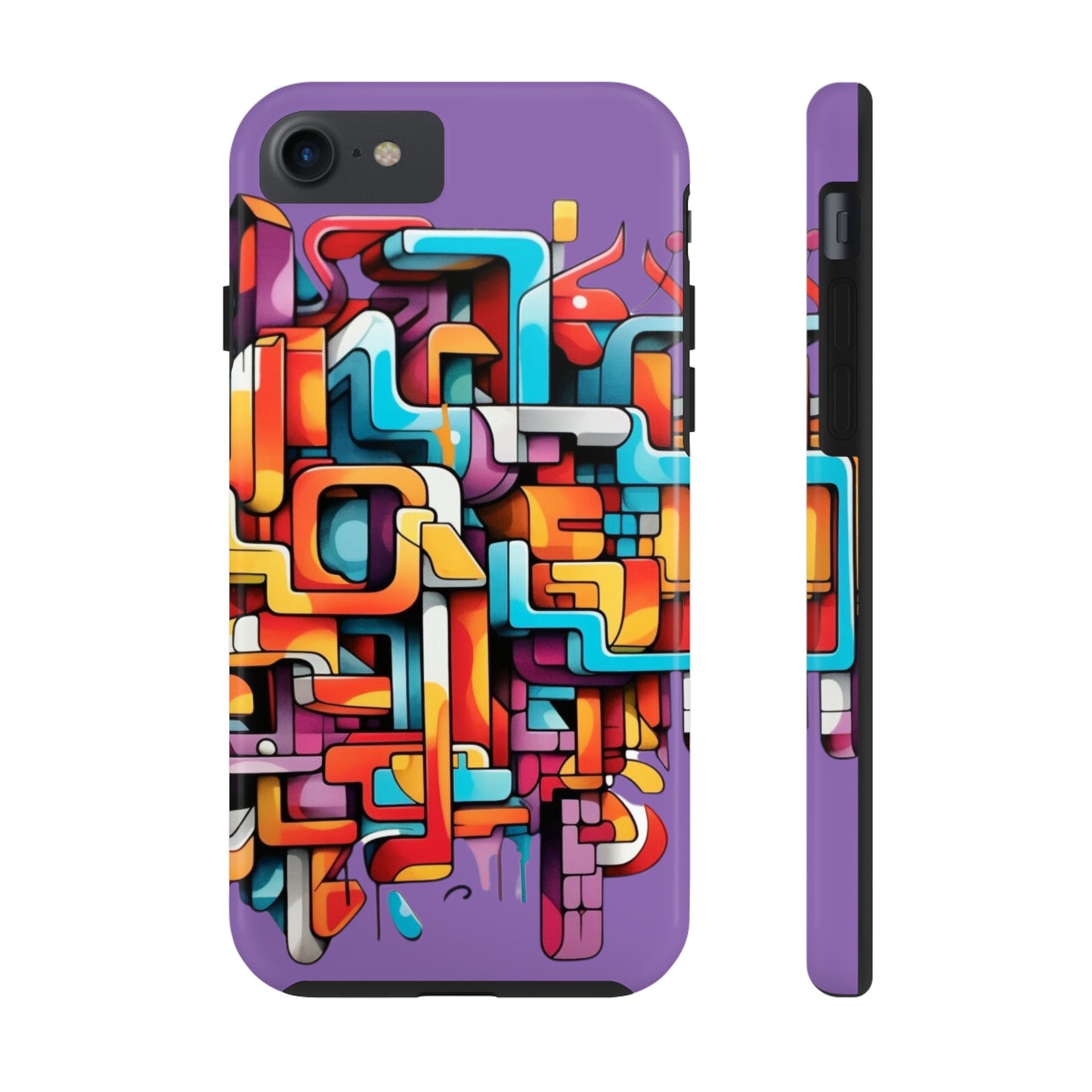 Light Purple Tough Phone Cases - Graffiti Design