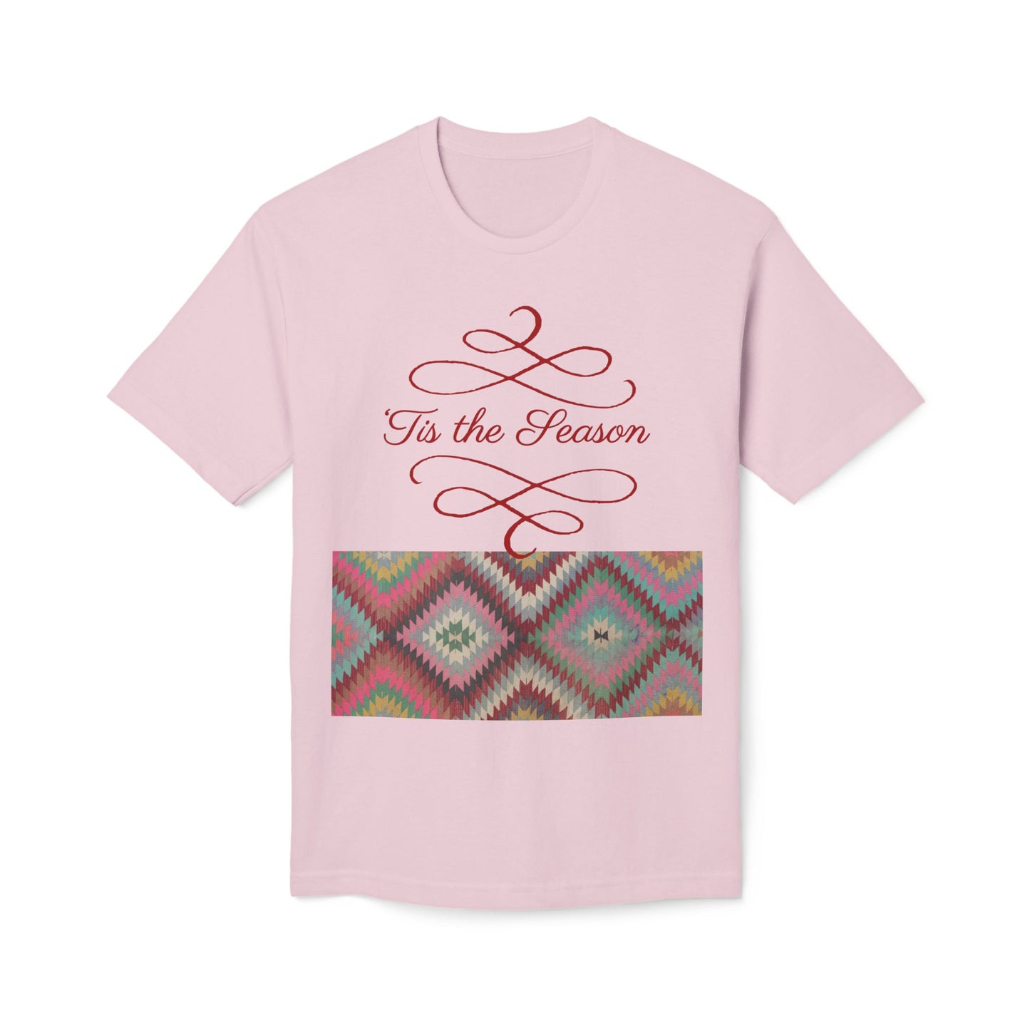 'Tis the Season Unisex Midweight T-Shirt | Kilim Pattern Tee | Made in US