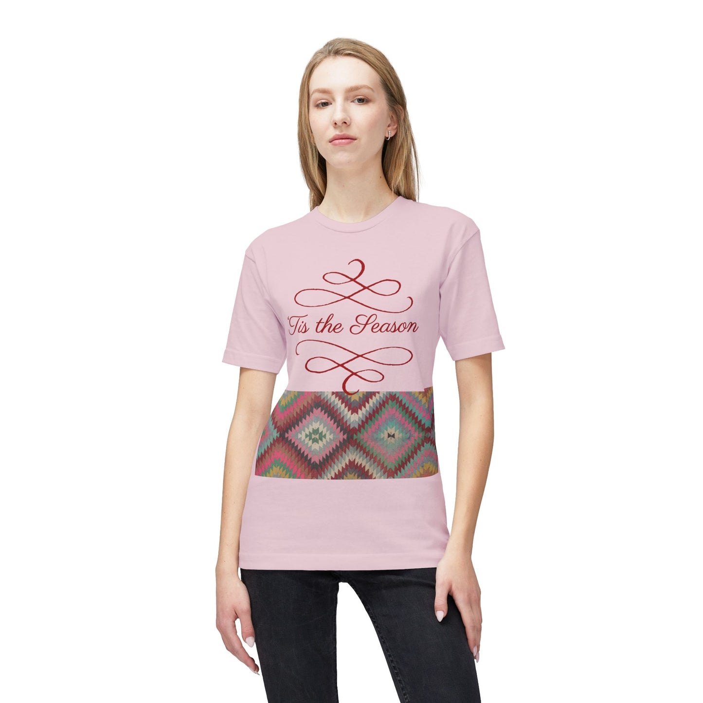 'Tis the Season Unisex Midweight T-Shirt | Kilim Pattern Tee | Made in US