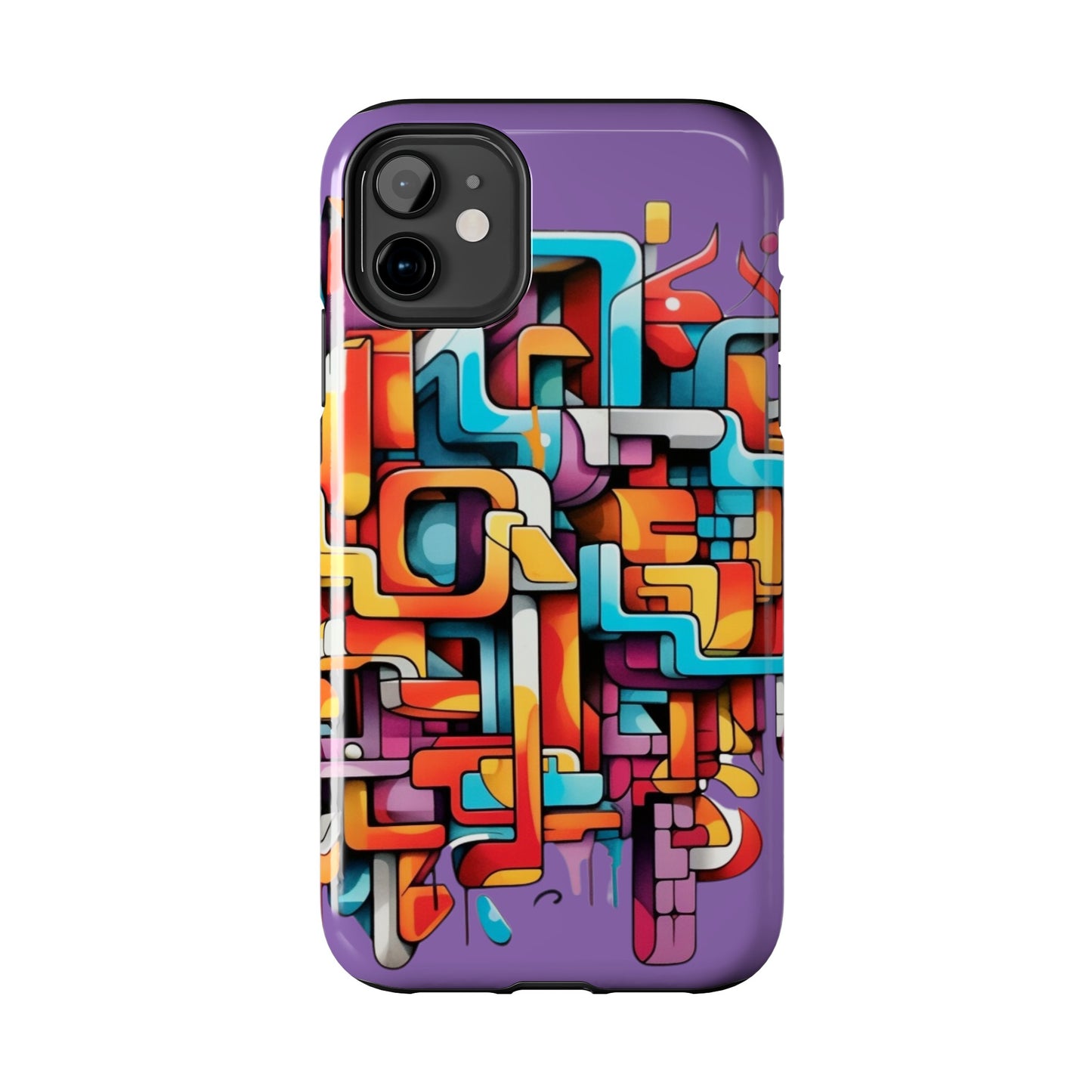 Light Purple Tough Phone Cases - Graffiti Design