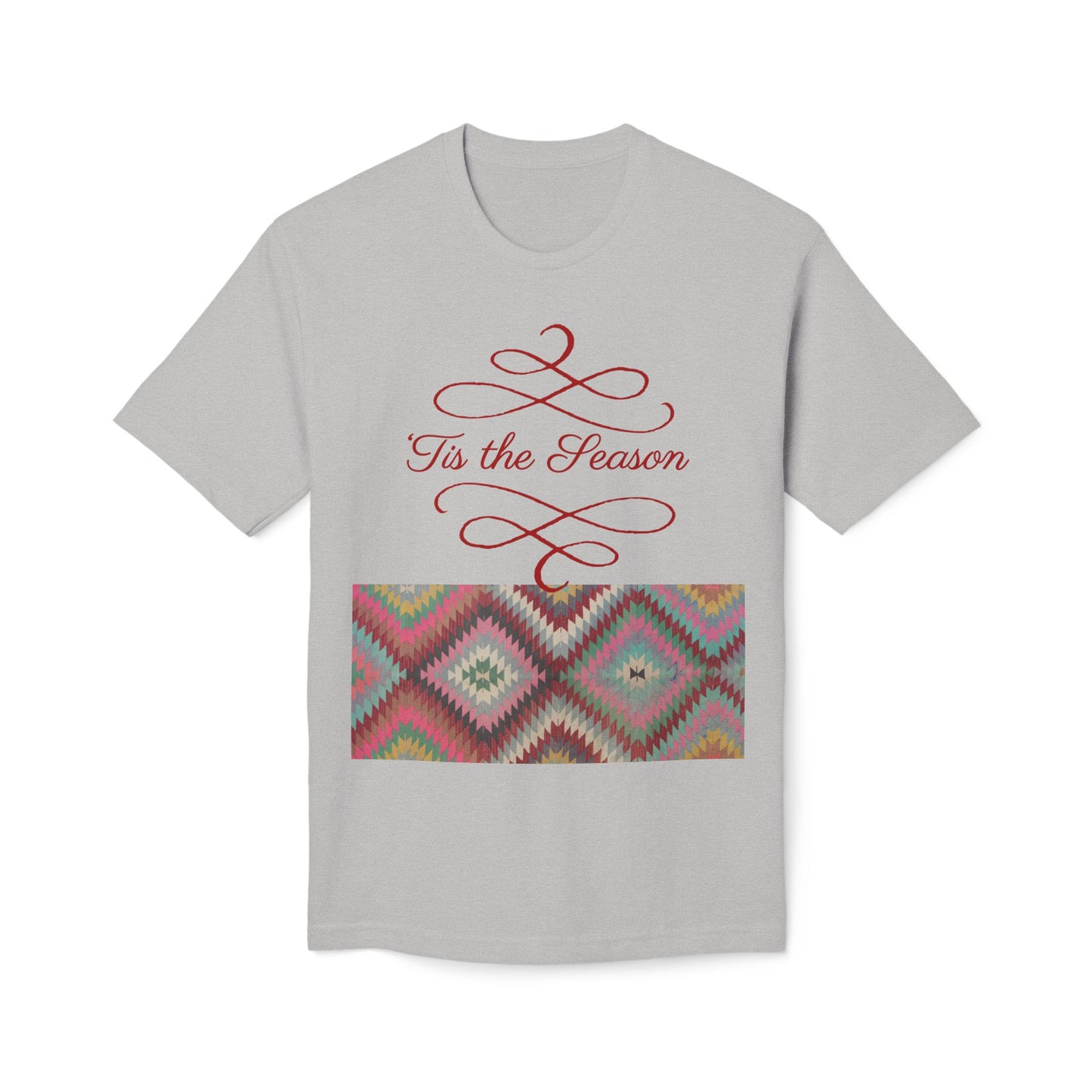 'Tis the Season Unisex Midweight T-Shirt | Kilim Pattern Tee | Made in US