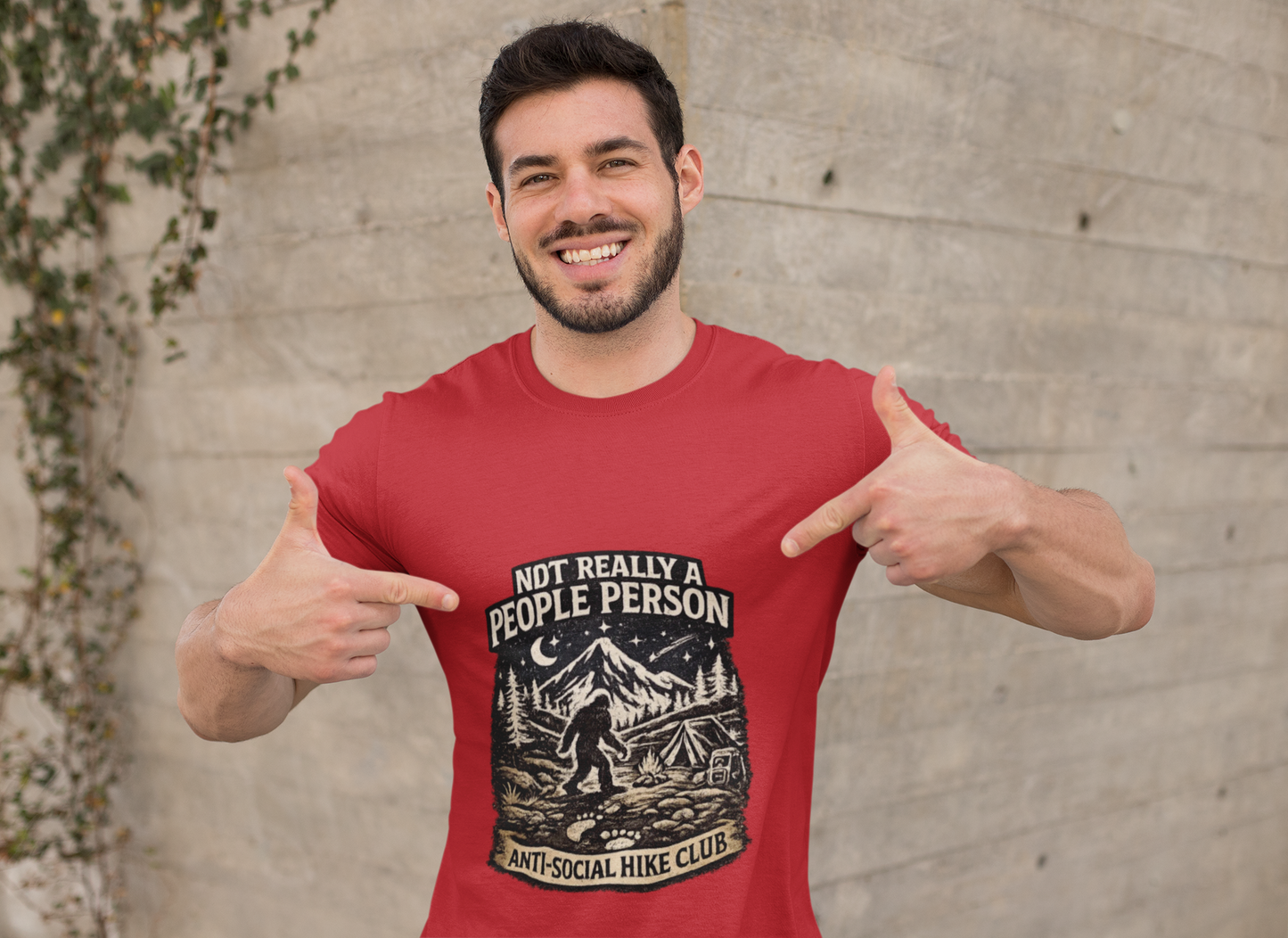 Men’s Funny Hiking T Shirt – Not Really a People Person Anti Social Hike Club Tee