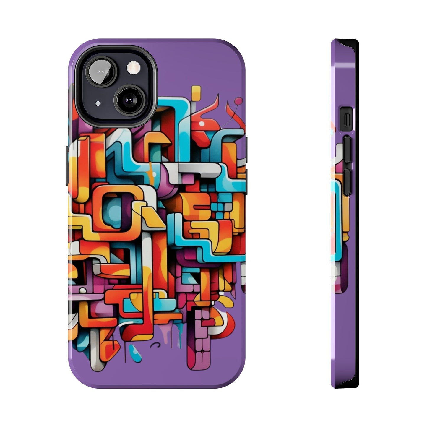 Light Purple Tough Phone Cases - Graffiti Design