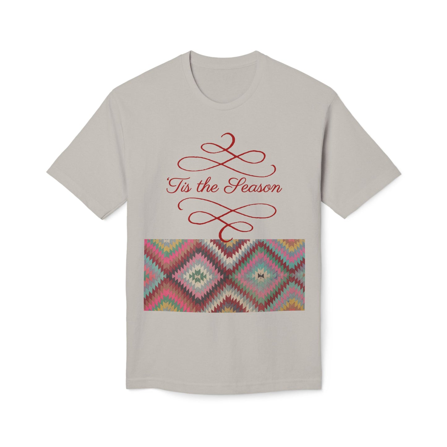 'Tis the Season Unisex Midweight T-Shirt | Kilim Pattern Tee | Made in US