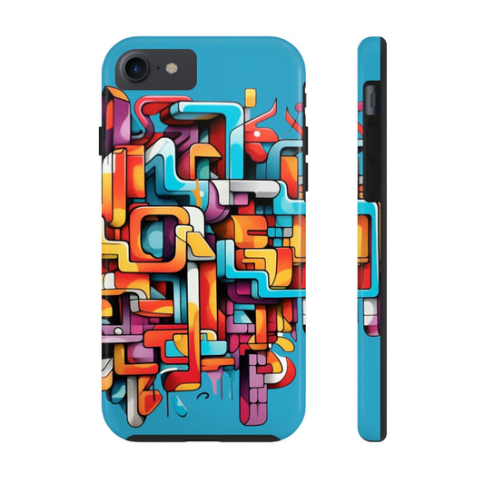 Blue Tough Phone Cases - Graffiti Design - JennyCool