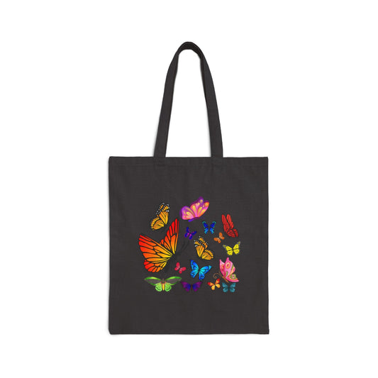 Cotton Canvas Tote Bag Butterflies - JennyCool