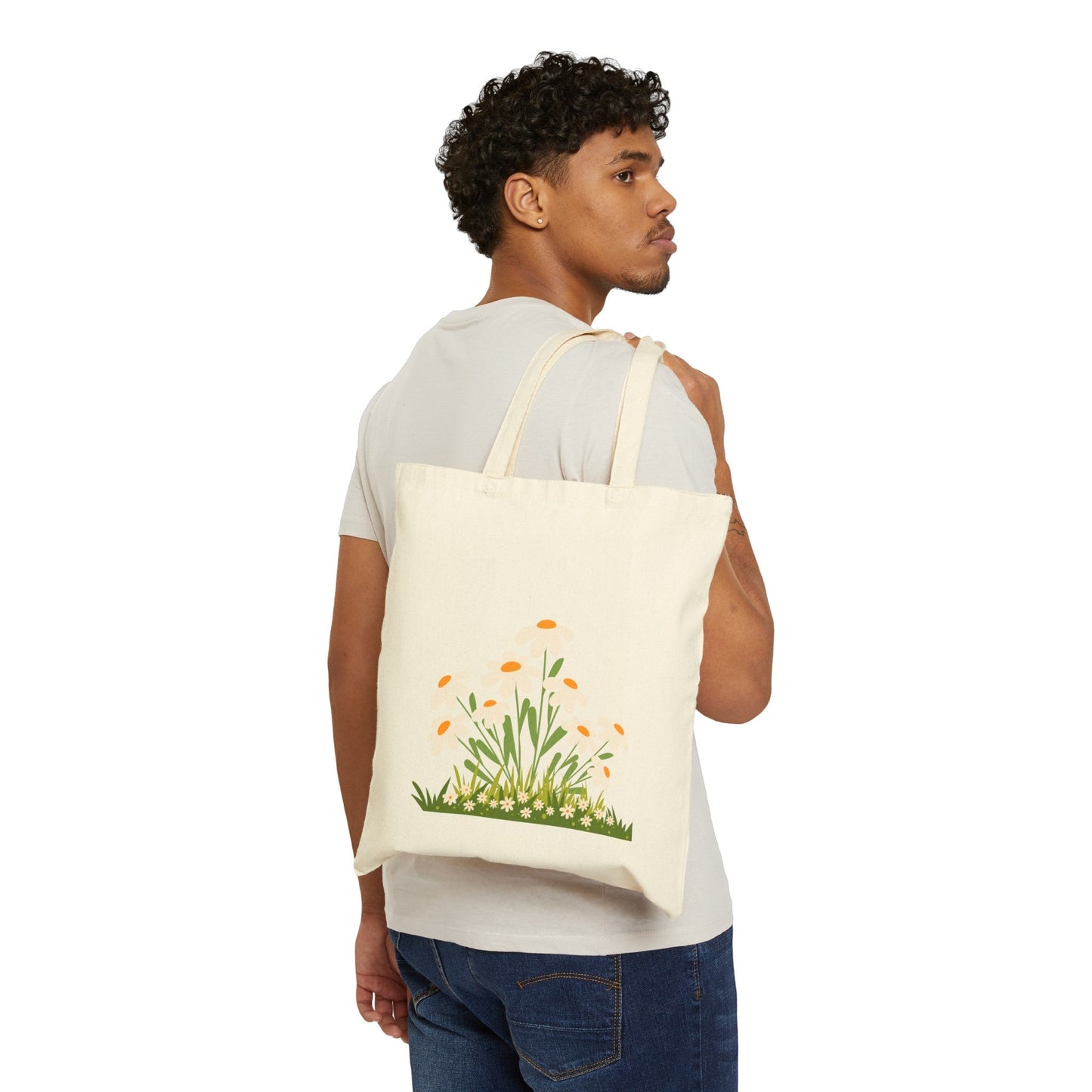 Cotton Canvas Tote Bag Daisy - JennyCool