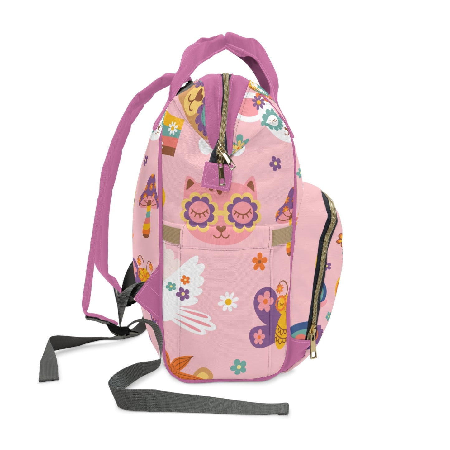 Cute Floral Animal Diaper Bag Backpack – Colorful Baby Changing Bag with Spacious Multi - Pocket Design - JennyCool