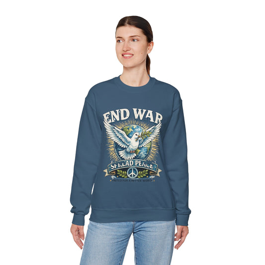 End War Spread Peace Vintage Dove Sweatshirt – Unisex Classic Crewneck - JennyCool
