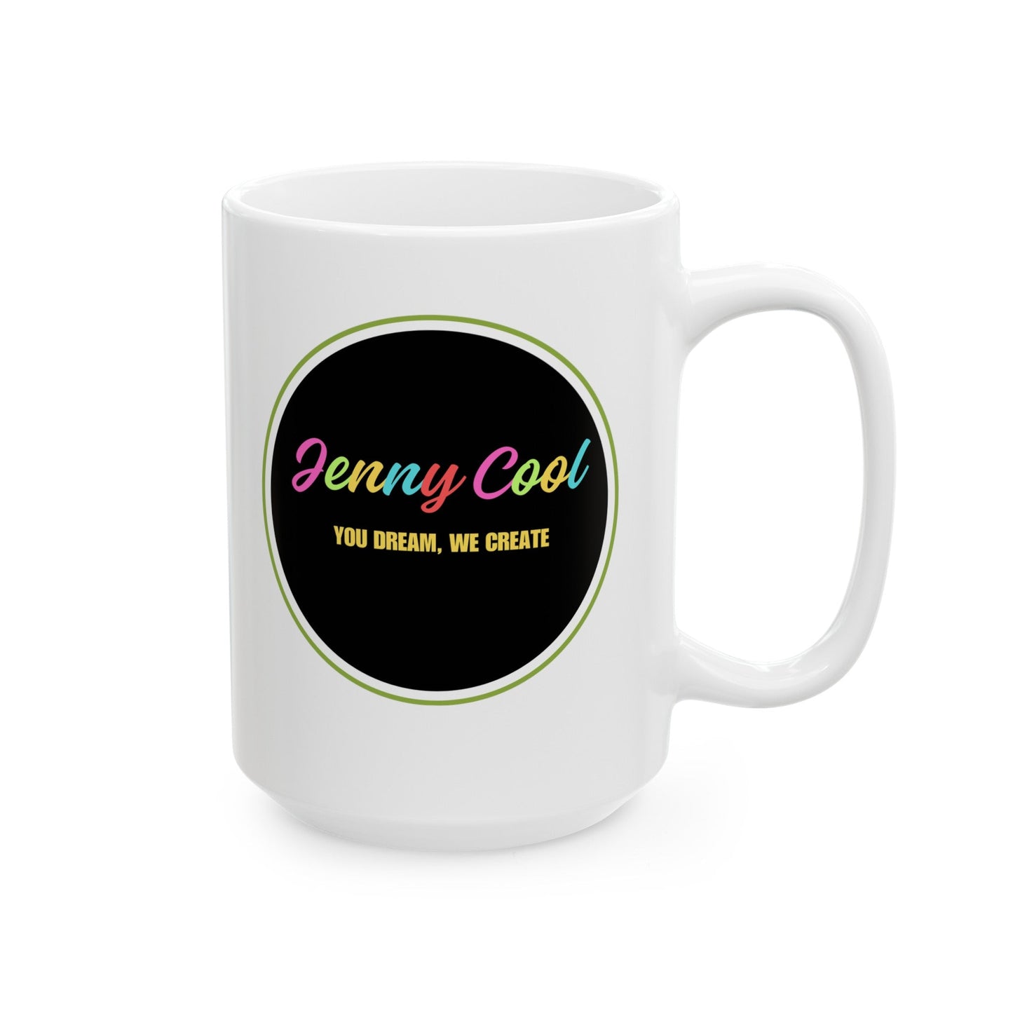 JC White Ceramic Mug , (11oz, 15oz) - JennyCool