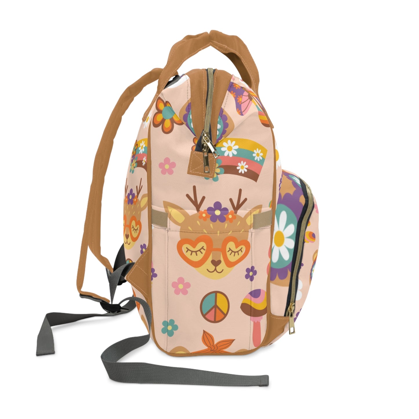 Retro Floral Diaper Backpack – Multifunctional Baby Diaper Bag - JennyCool