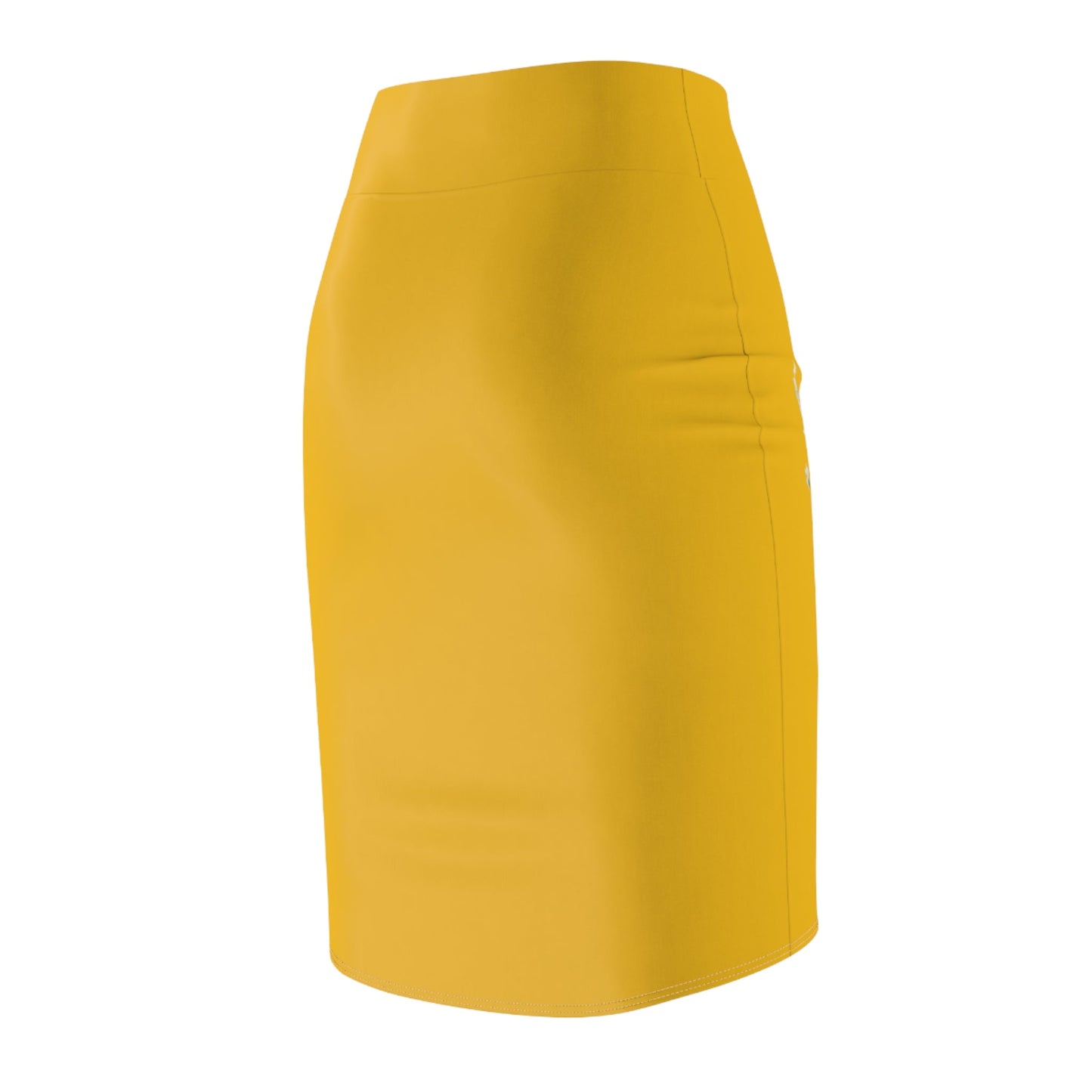 Yellow Women's Pencil Skirt (AOP) with Spring Flowers and Butterfly - JennyCool