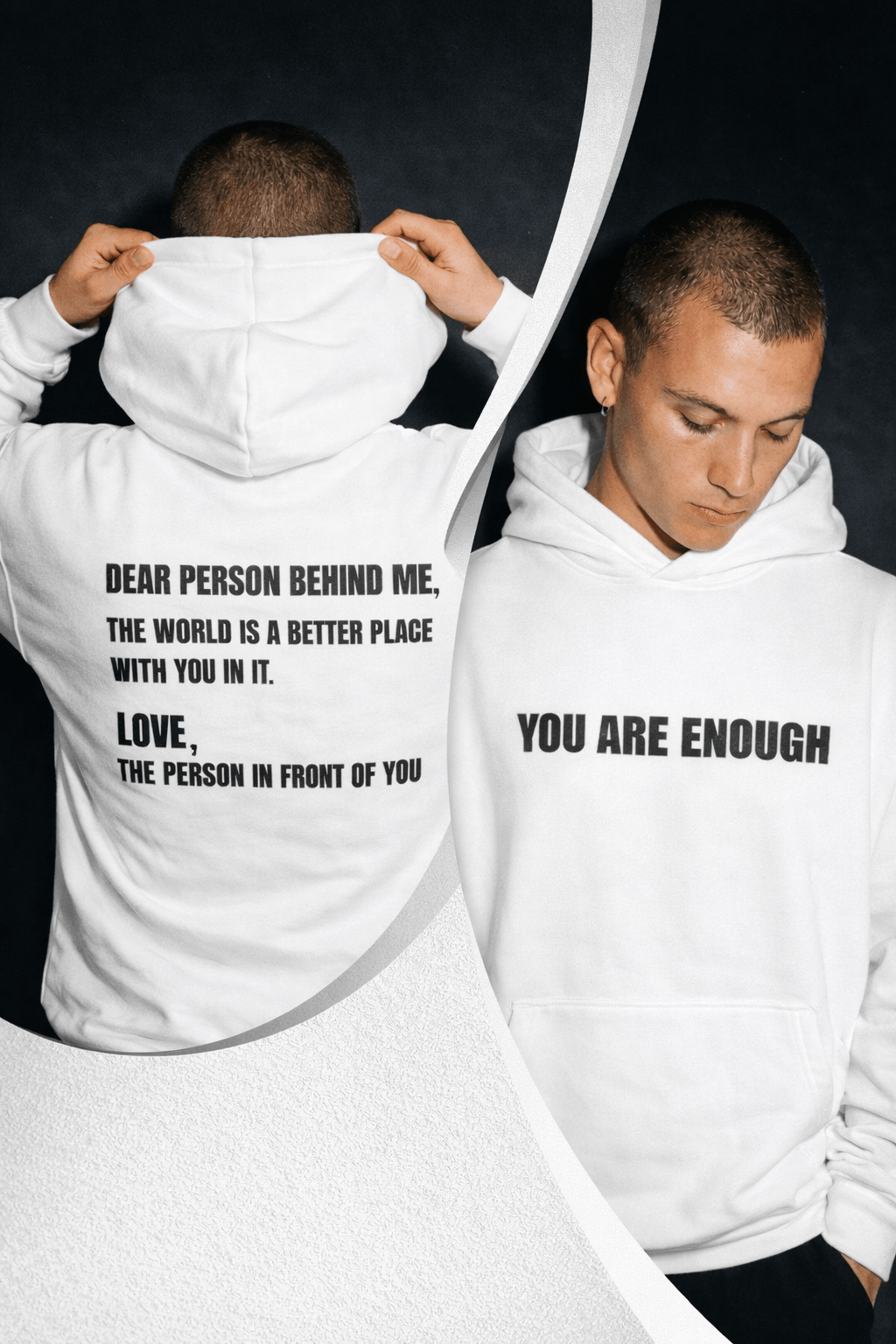 You Are Enough Hoodie – Inspirational Front & Back Quote Unisex Hoodie - JennyCool