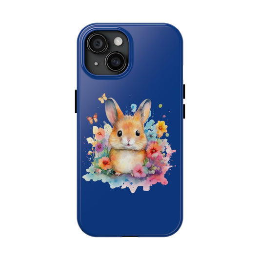 Dark Blue Tough Phone Cases Rabbit Design