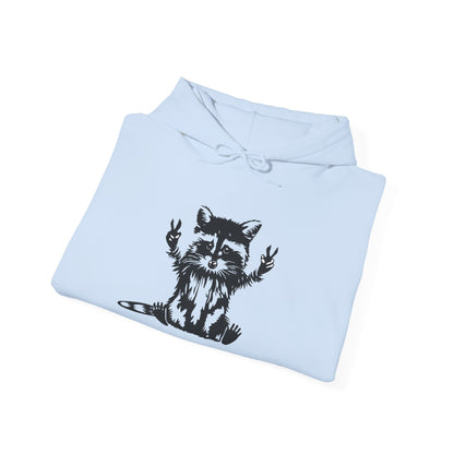 Women's Yellow Raccoon Graphic Hoodie – Soft Cotton Blend Pullover Sweatshirt