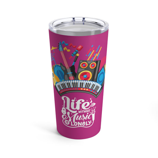 Pink Tumbler for Music Lovers 20oz