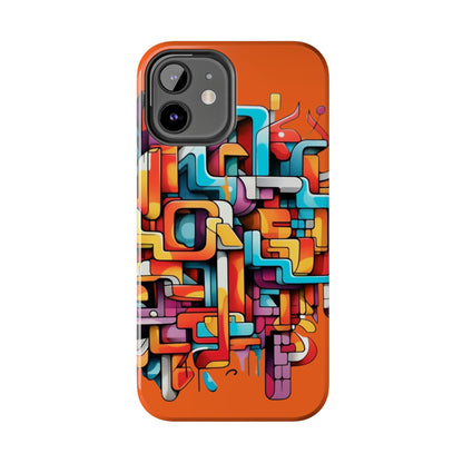 Orange Tough Phone Cases - Graffiti Design