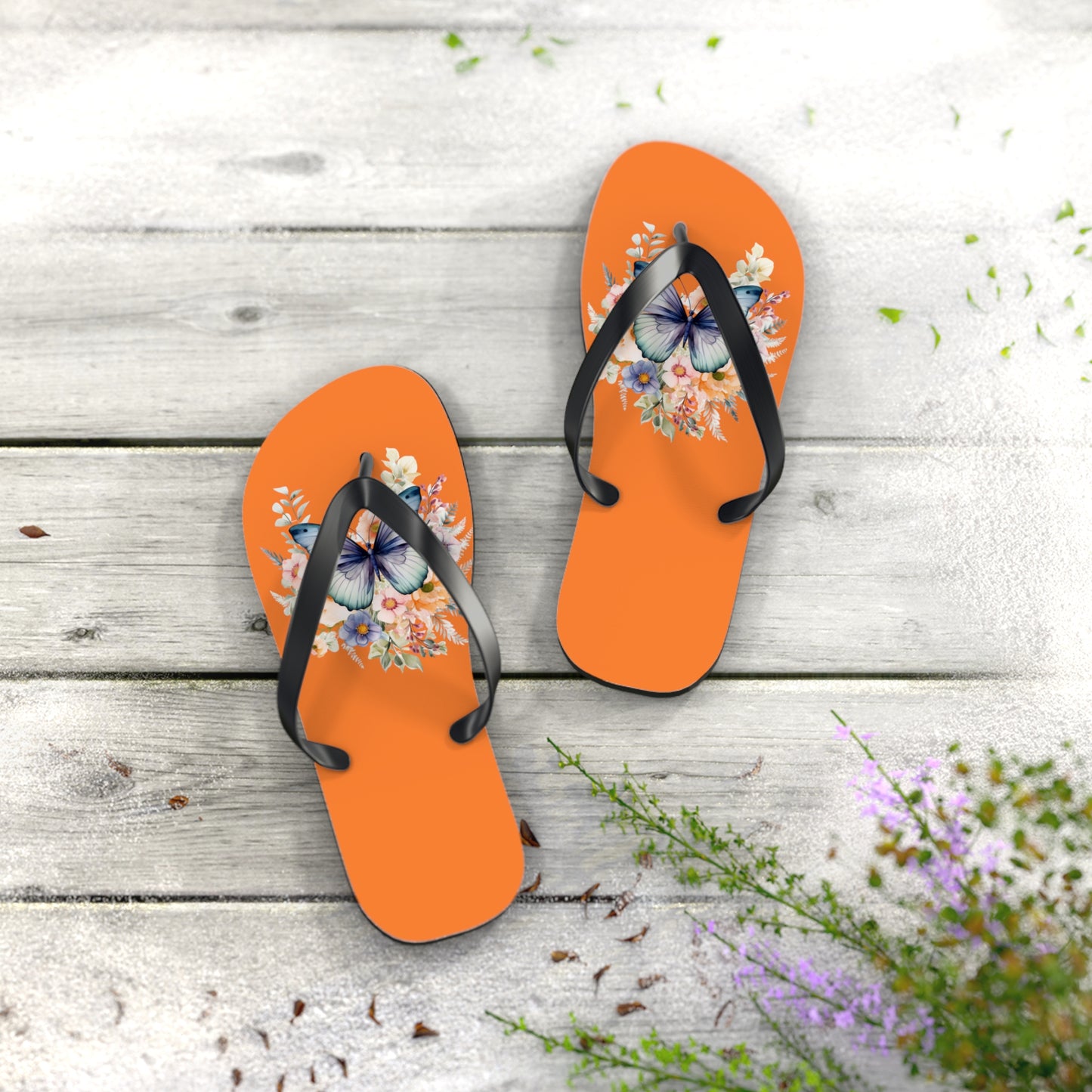 Crusta Flip Flops with Butterfly Design