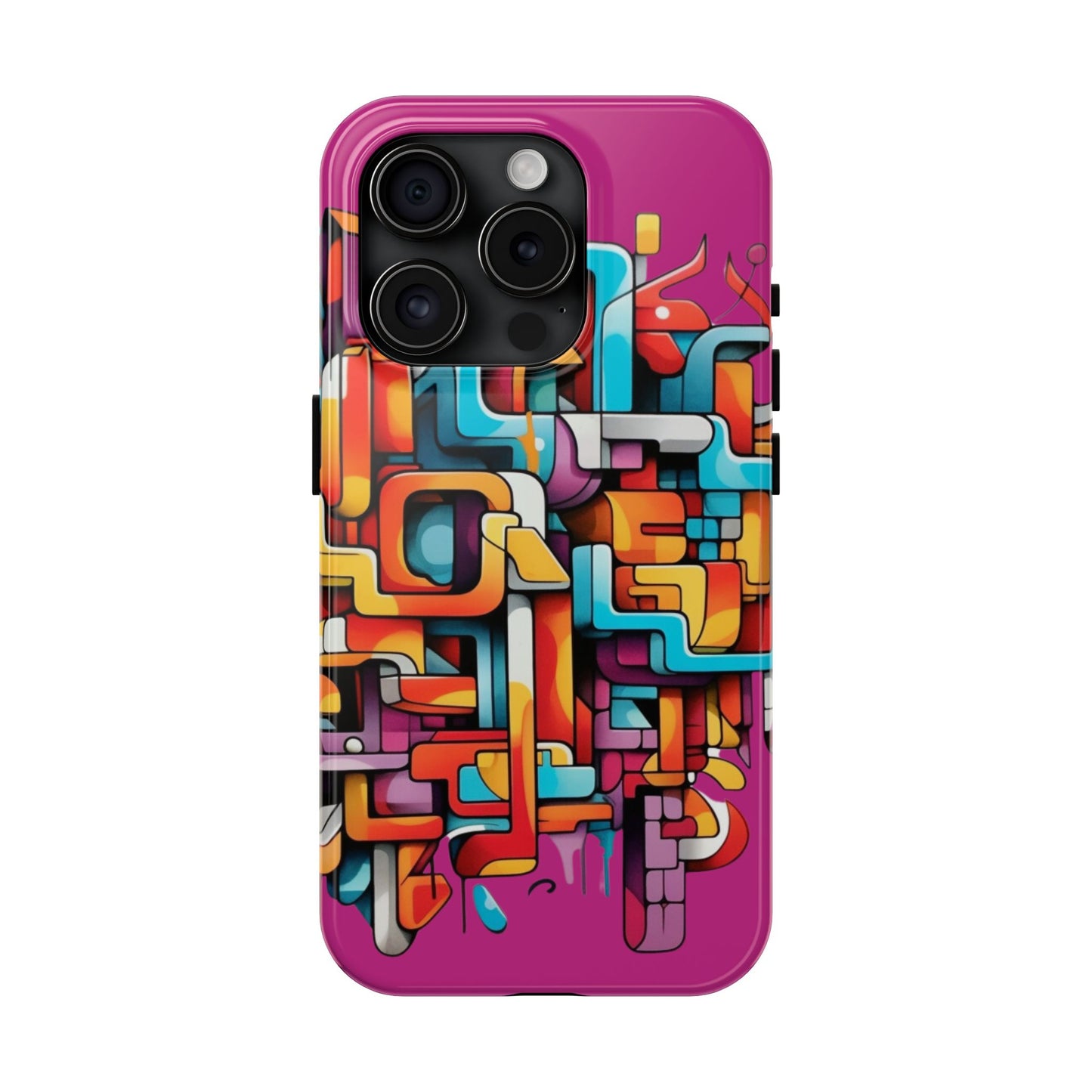 Fuschia Tough Phone Cases - Graffiti Design