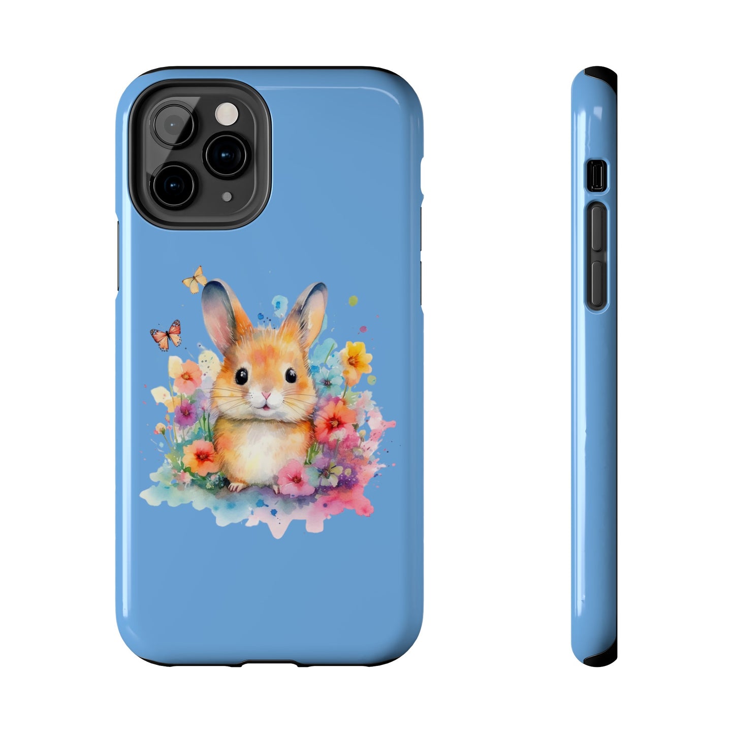 Light Blue Tough Phone Cases Rabbit Design