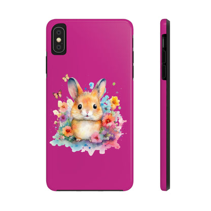 Pink Tough Phone Cases Rabbit Design