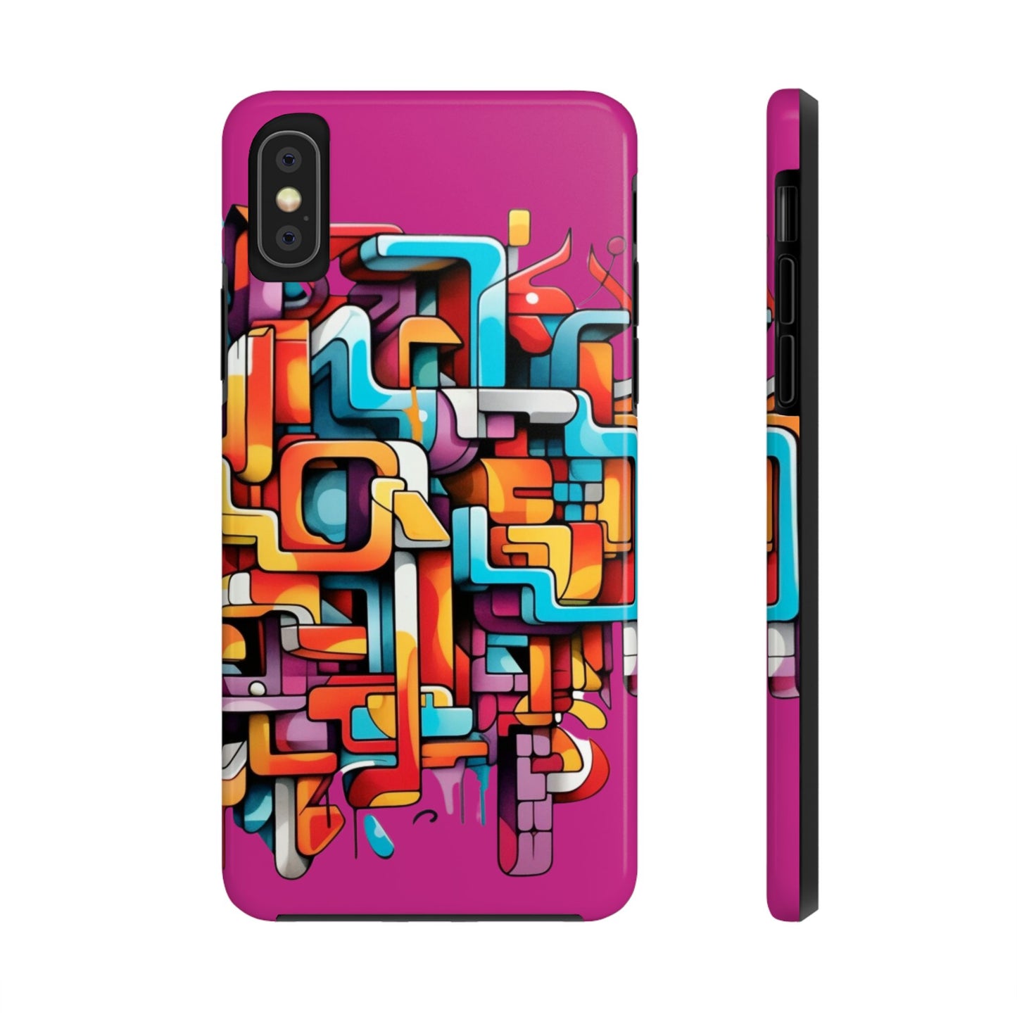 Fuschia Tough Phone Cases - Graffiti Design