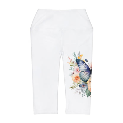 Yoga Capri Leggings (AOP) with Butterfly Design