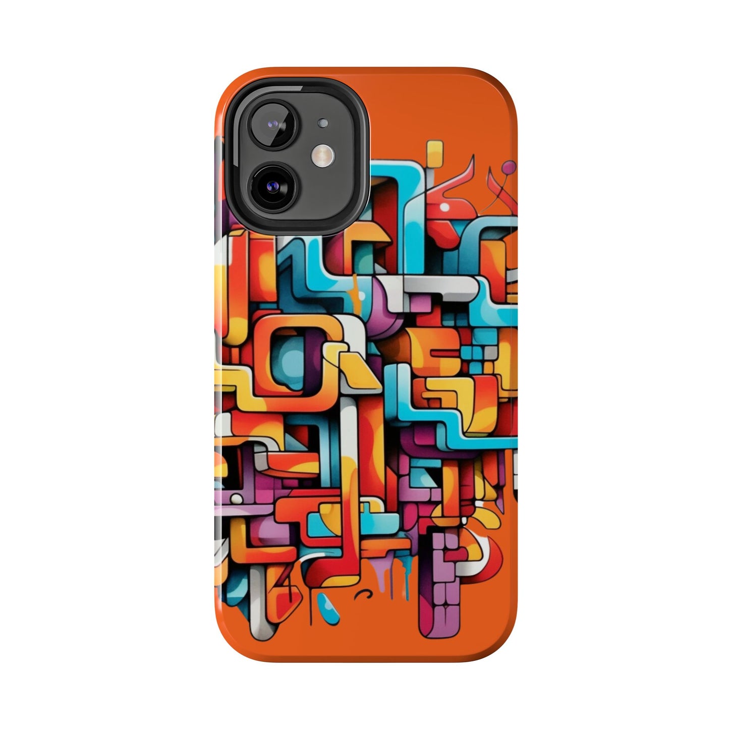 Orange Tough Phone Cases - Graffiti Design