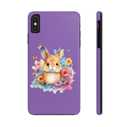 Light Purple Tough Phone Cases Rabbit Design