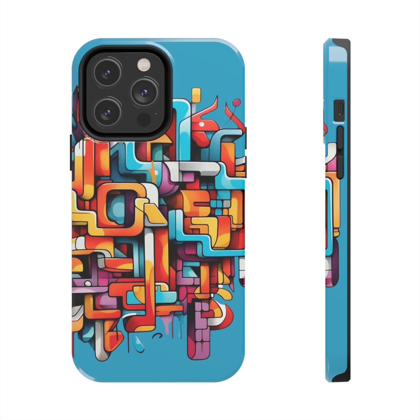 Blue Tough Phone Cases - Graffiti Design