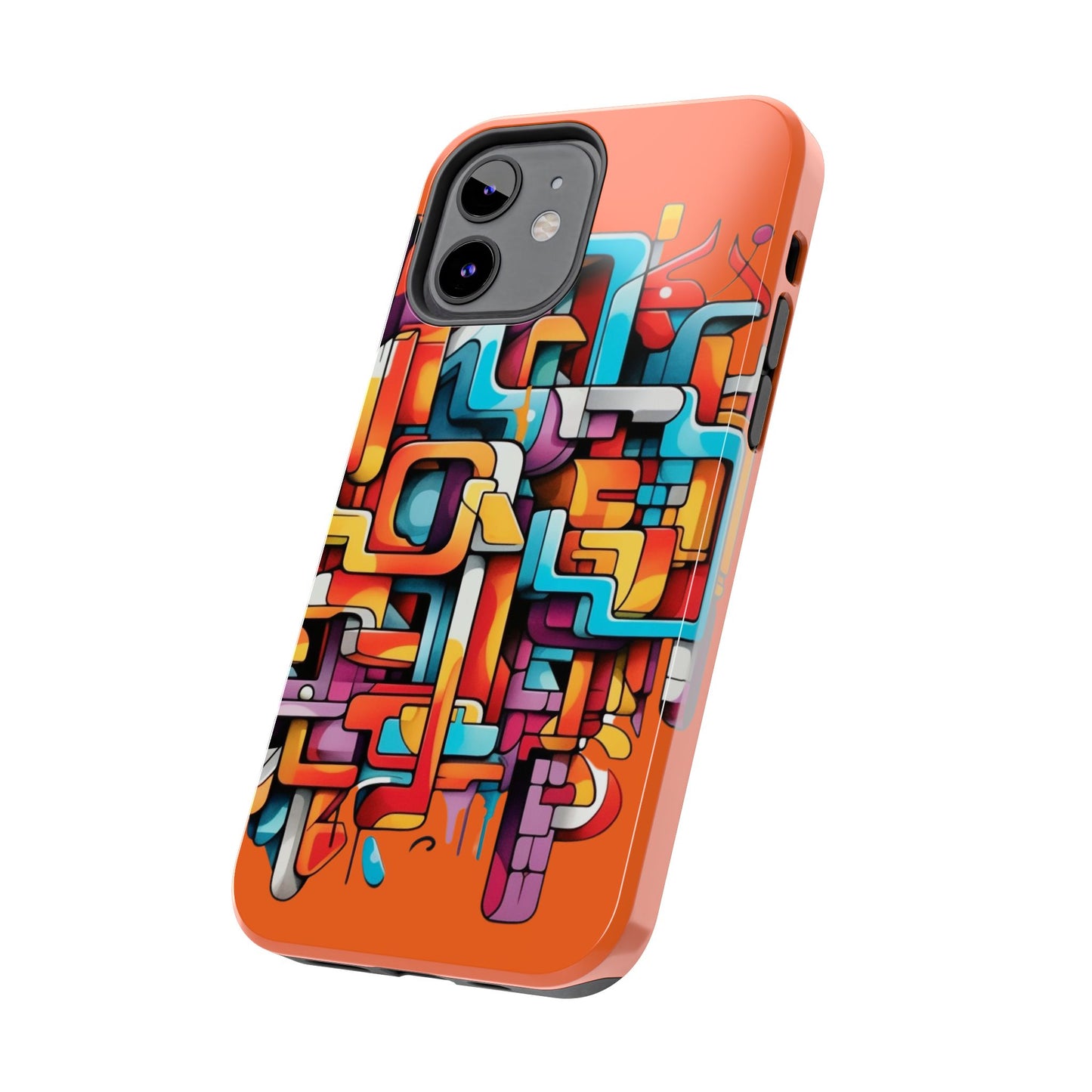 Orange Tough Phone Cases - Graffiti Design