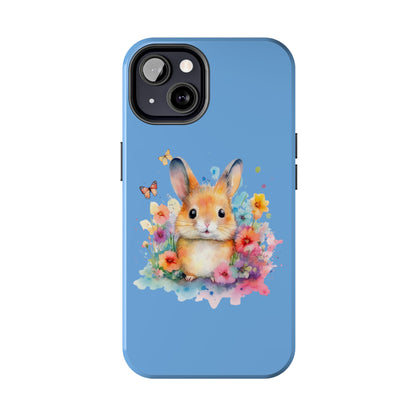 Light Blue Tough Phone Cases Rabbit Design