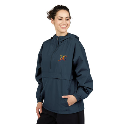 Champion Packable Anorak Jacket – Water-Resistant Lightweight Windbreaker with JC Digital Print (Unisex)