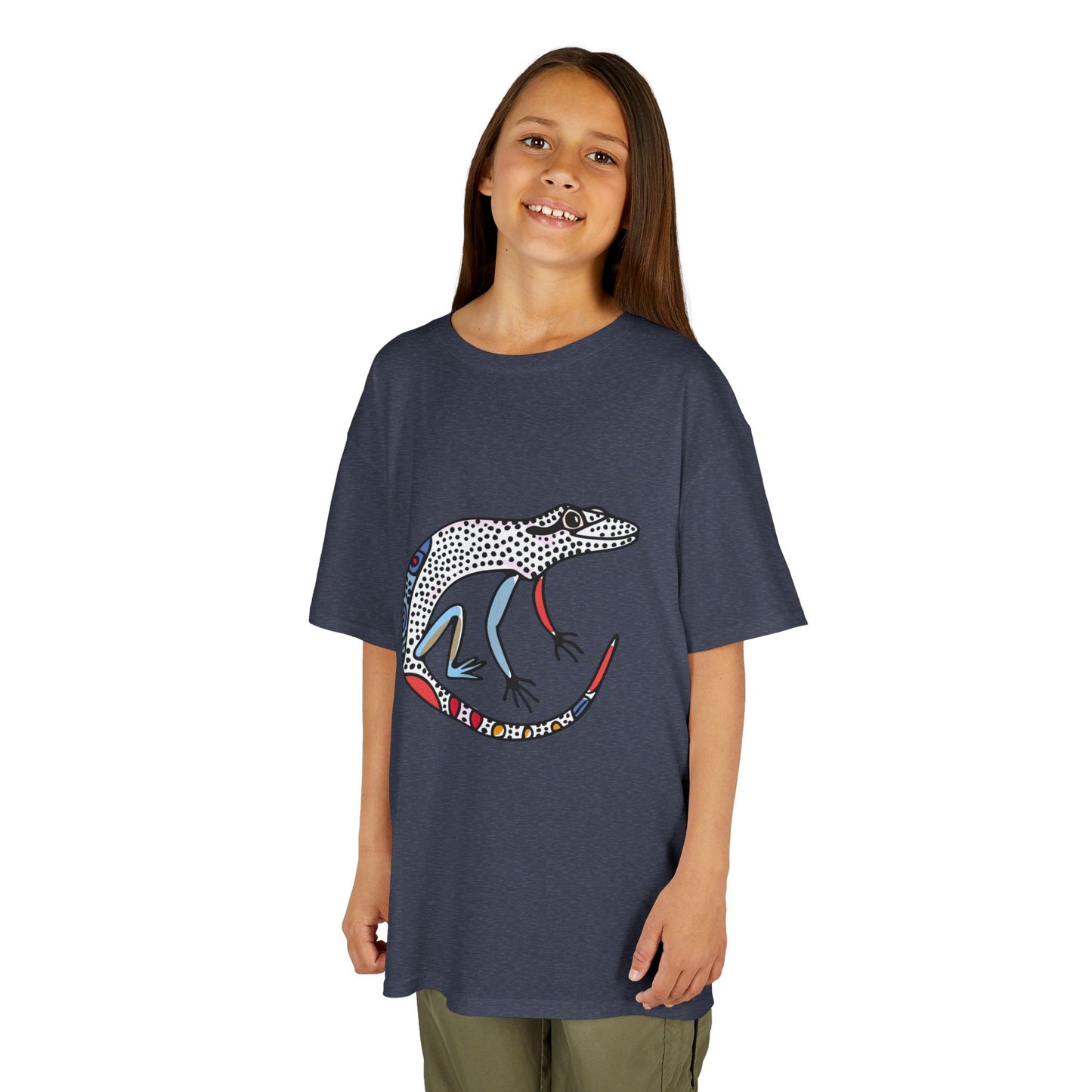 Kids Lizard Graphic Tee — Colorful Patterned Chameleon Shirt