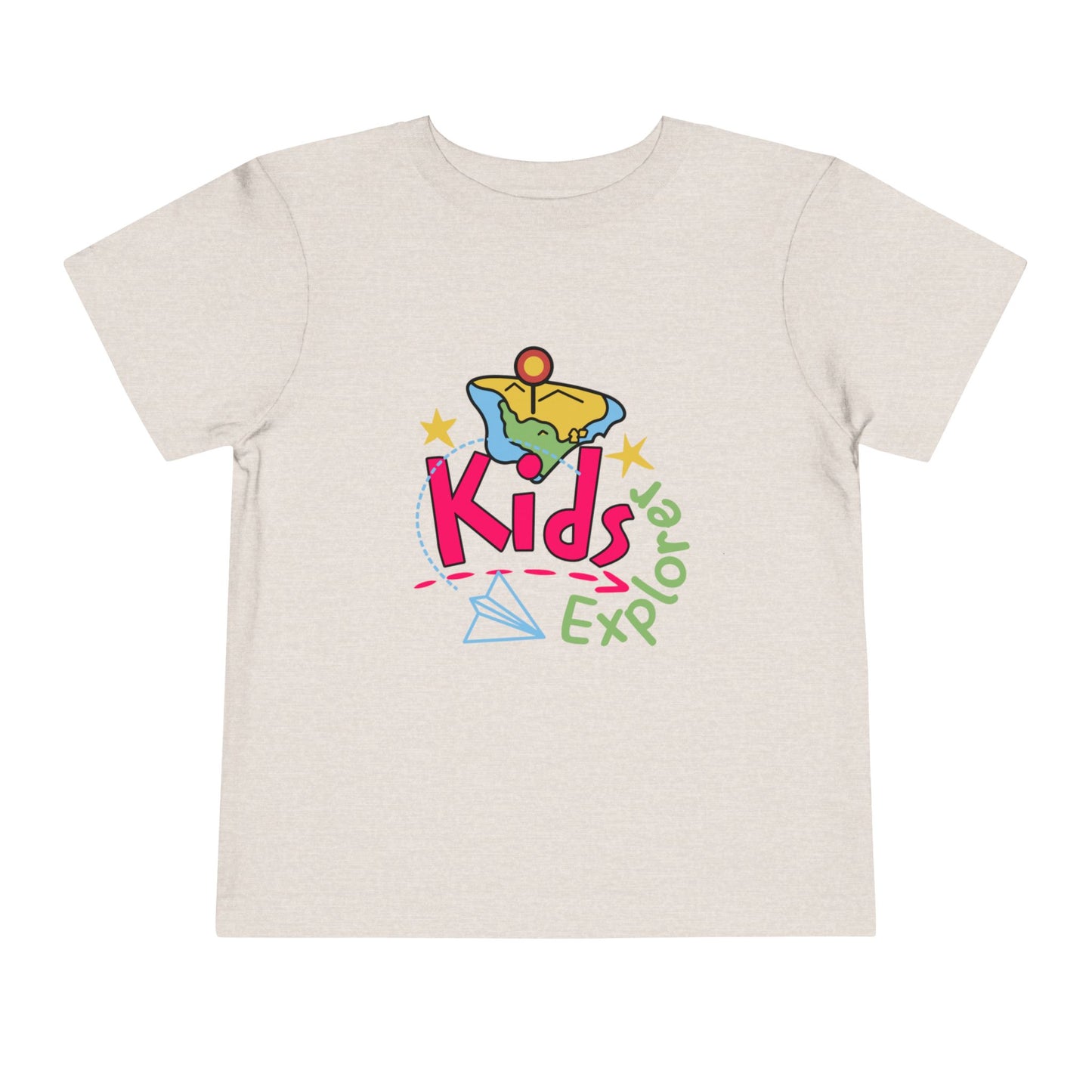 Kids Explore Toddler Tee — Colorful Adventure Graphic T-Shirt for Curious Little Explorers