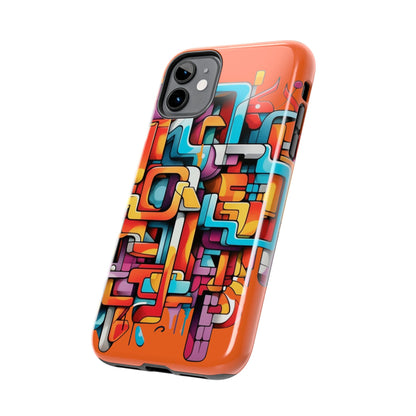 Orange Tough Phone Cases - Graffiti Design