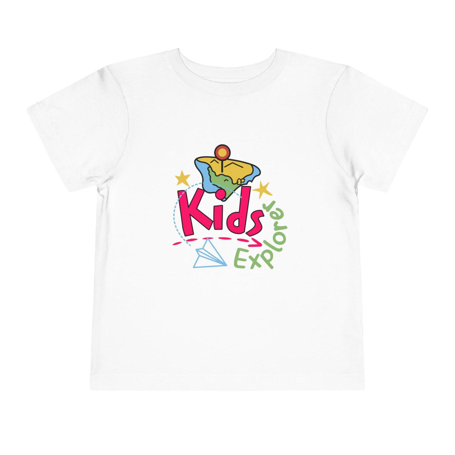 Kids Explore Toddler Tee — Colorful Adventure Graphic T-Shirt for Curious Little Explorers