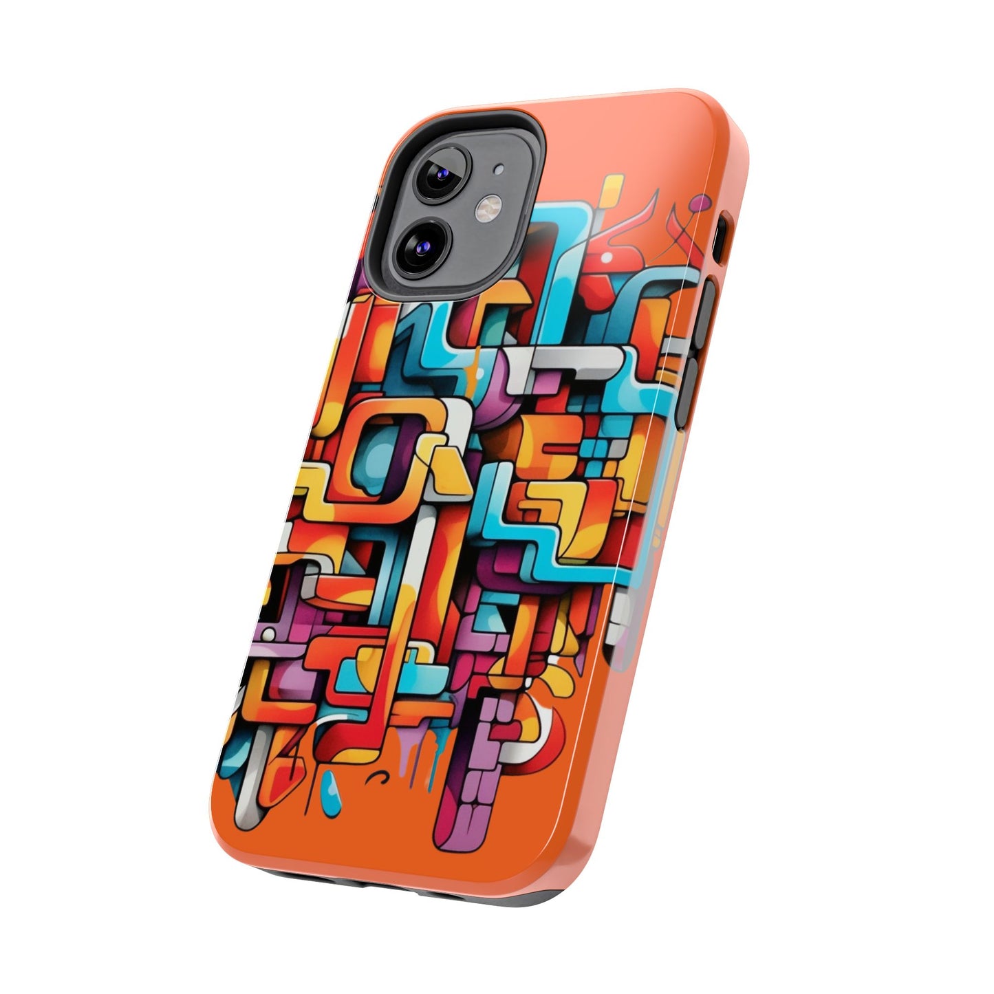 Orange Tough Phone Cases - Graffiti Design