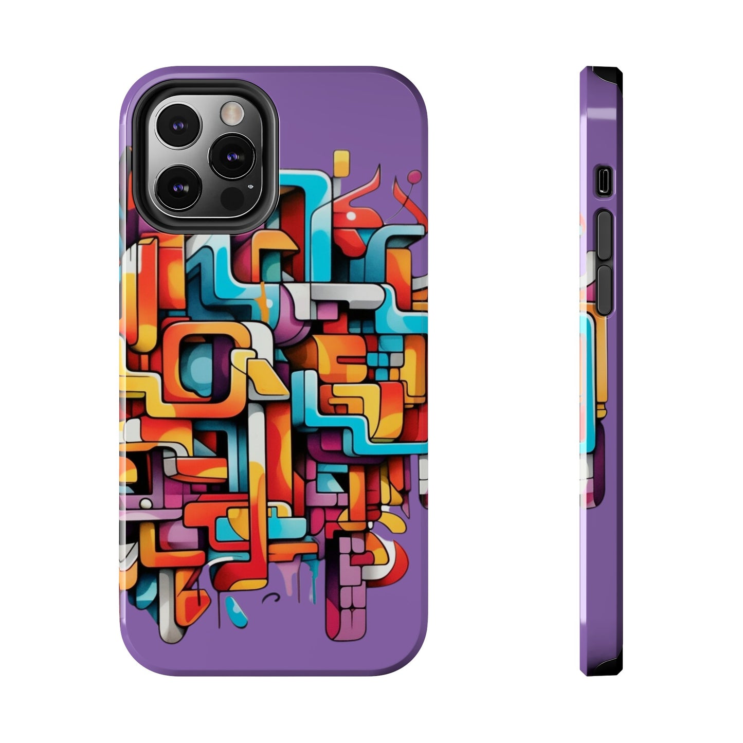 Light Purple Tough Phone Cases - Graffiti Design