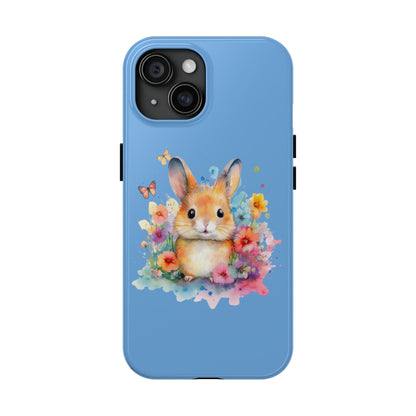 Light Blue Tough Phone Cases Rabbit Design