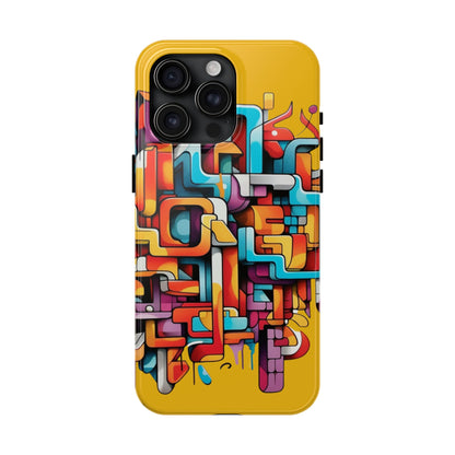 Yellow Tough Phone Cases - Graffiti Design