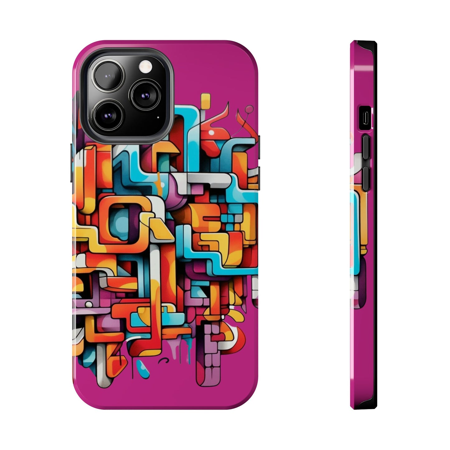 Fuschia Tough Phone Cases - Graffiti Design