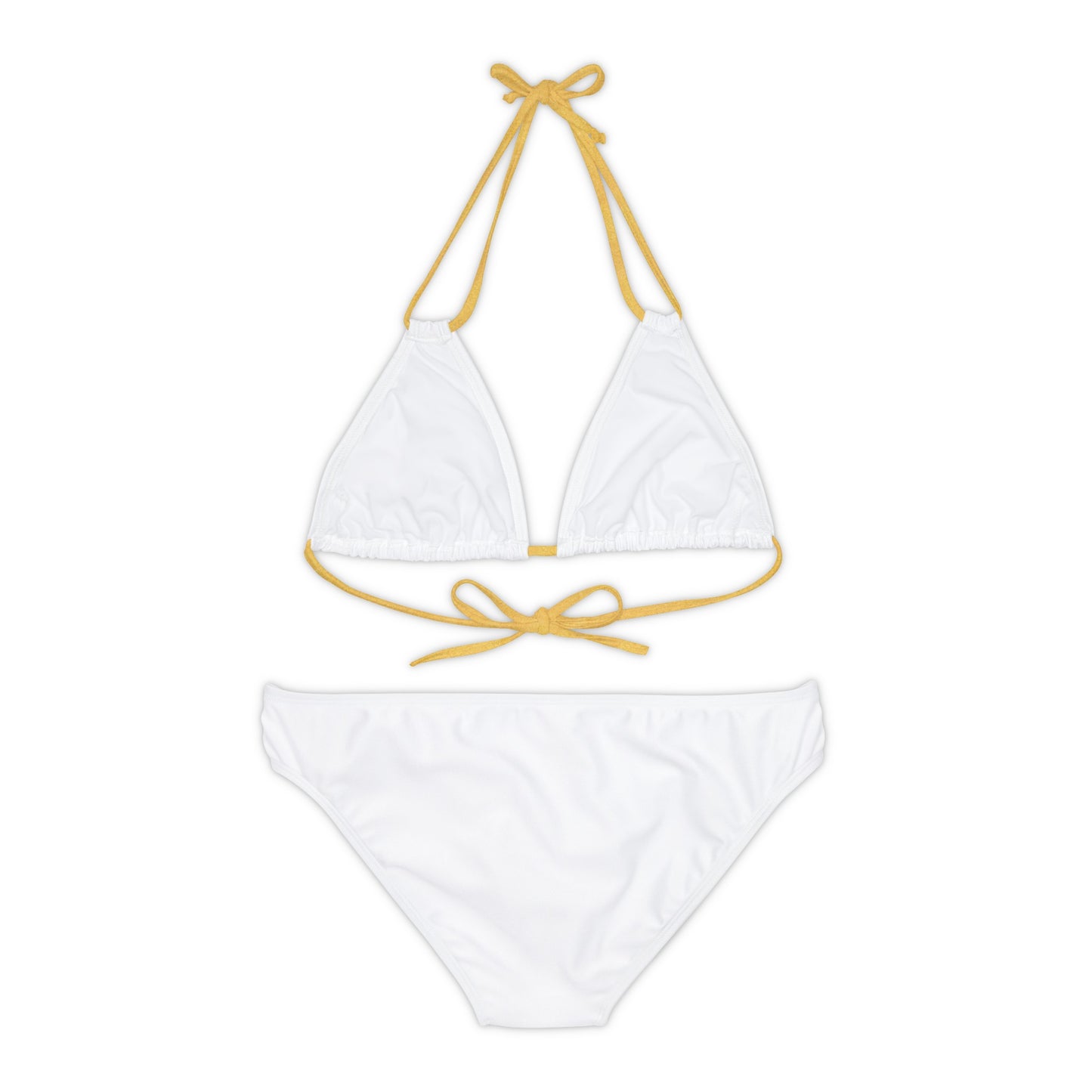 White Strappy Bikini Set (AOP) with Butterfly design