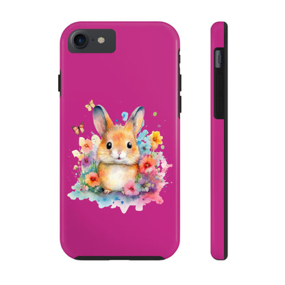 Pink Tough Phone Cases Rabbit Design