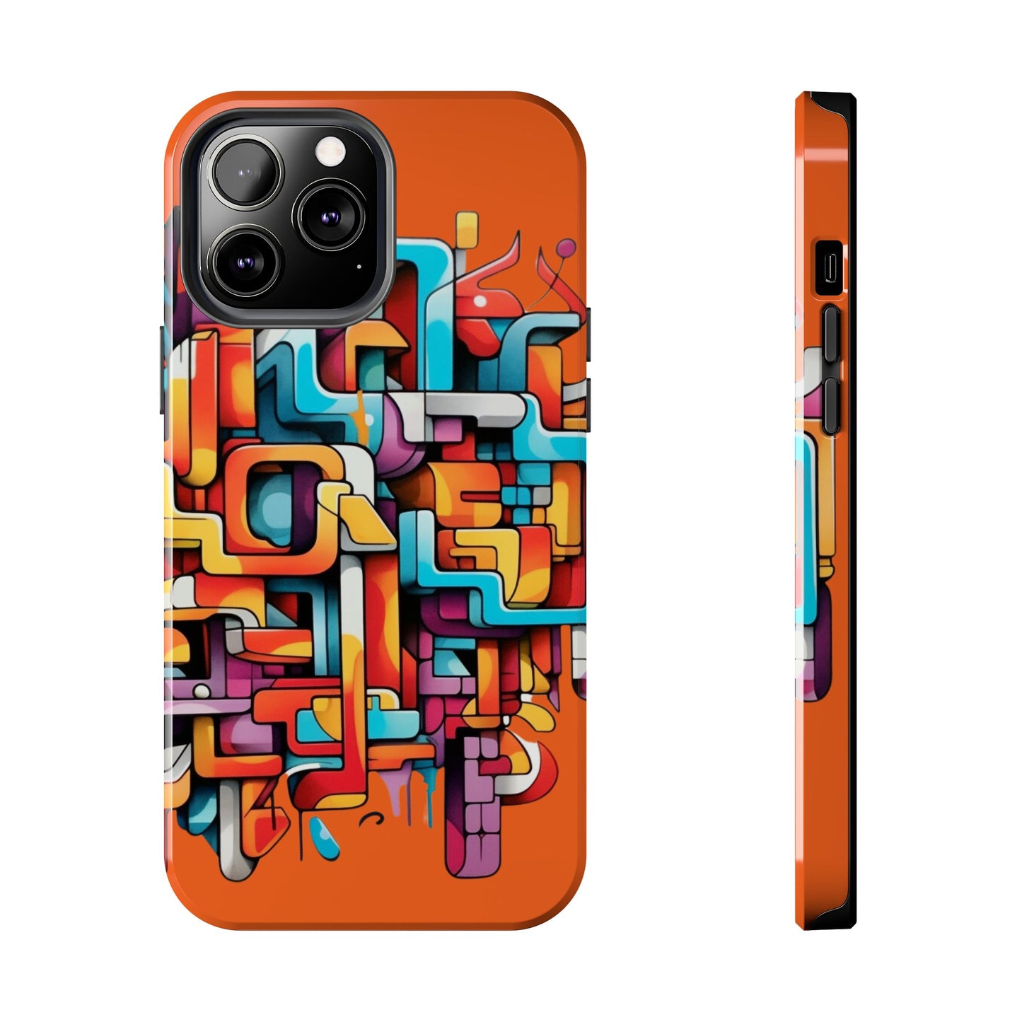 Orange Tough Phone Cases - Graffiti Design