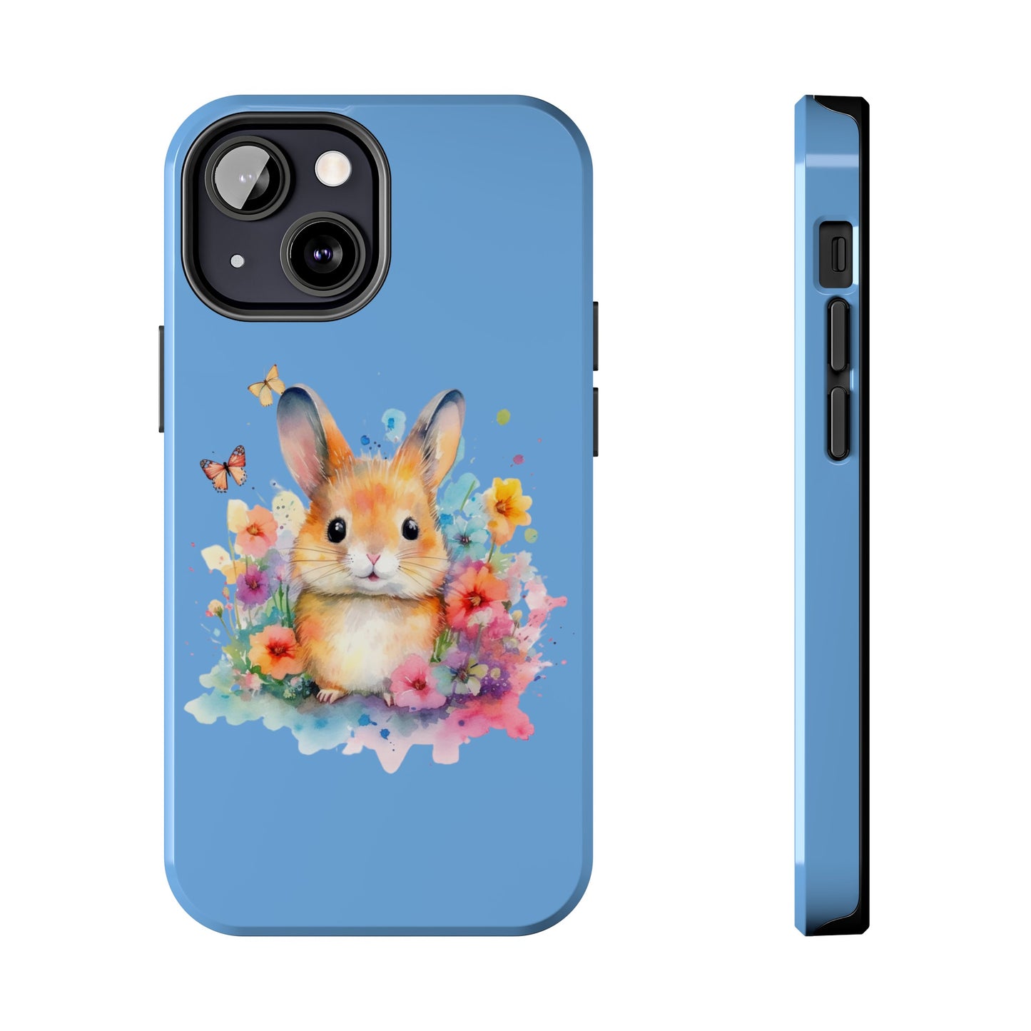 Light Blue Tough Phone Cases Rabbit Design