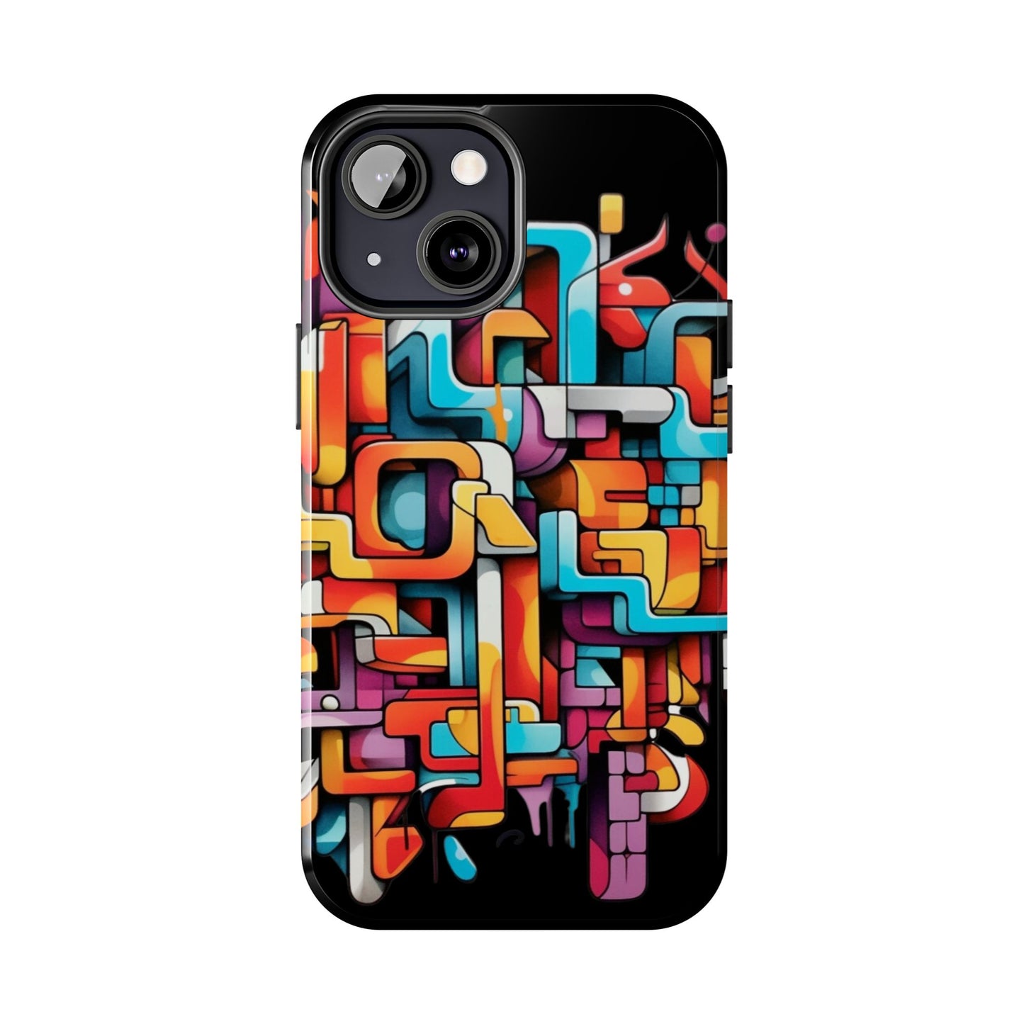 Black Tough Phone Cases - Graffiti Design