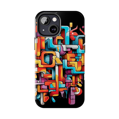 Black Tough Phone Cases - Graffiti Design