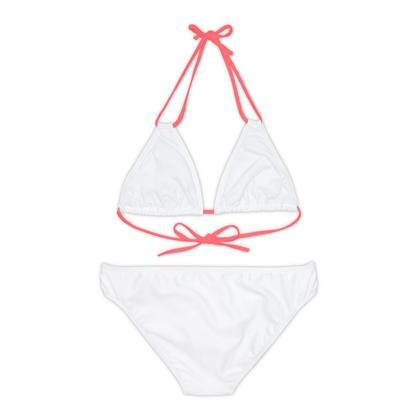 White Strappy Bikini Set (AOP) with Butterfly design